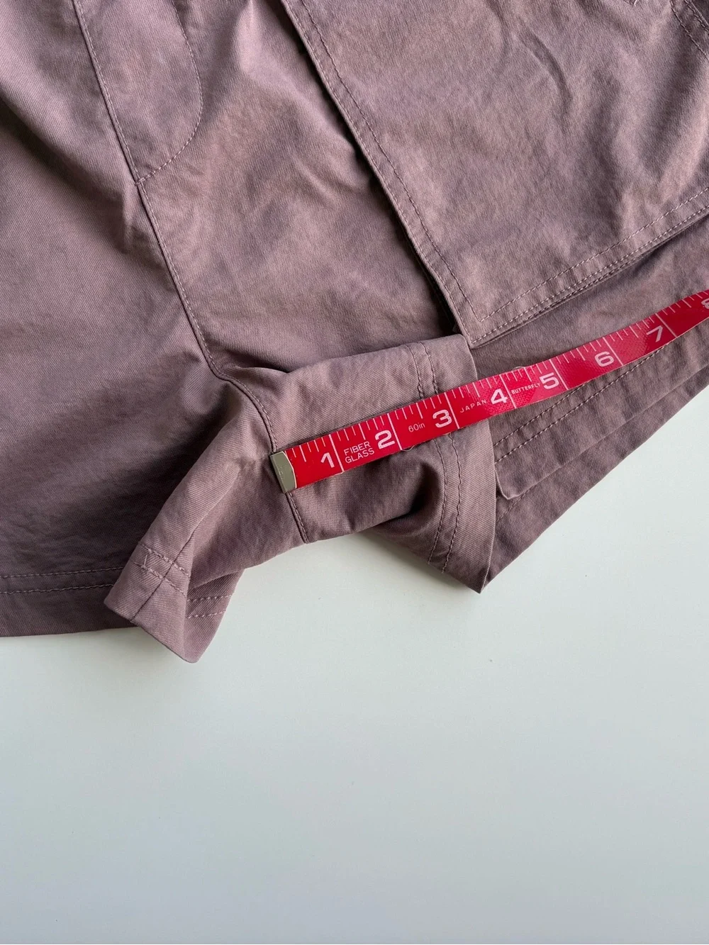 Calia Woven Paperbag Shorts High Rise Hazy Plum Color. Zipper pockets Sz M